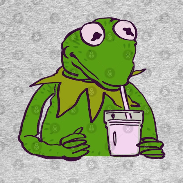 kermit the frog drinks a glass of milk / the muppets meme by mudwizard